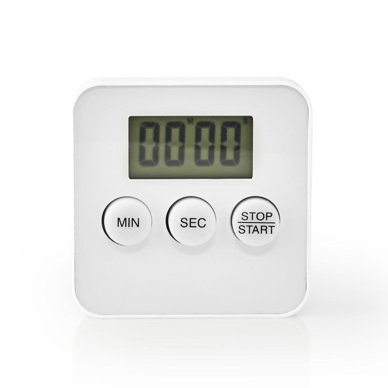 Kuchyňská minutka | Digitální displej | Požadované baterie (nejsou součástí balení): 1x AAA | Bílá - obrázek produktu