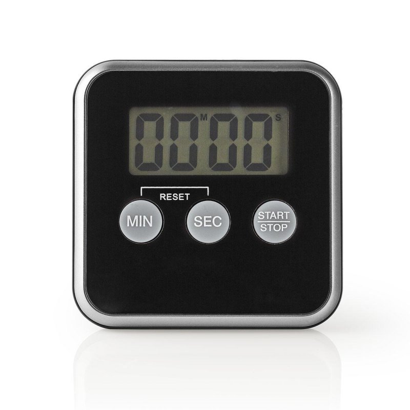 Kuchyňská minutka | Digitální displej | Požadované baterie (nejsou součástí balení): 1x AAA | Černá / Stříbrná - obrázek produktu