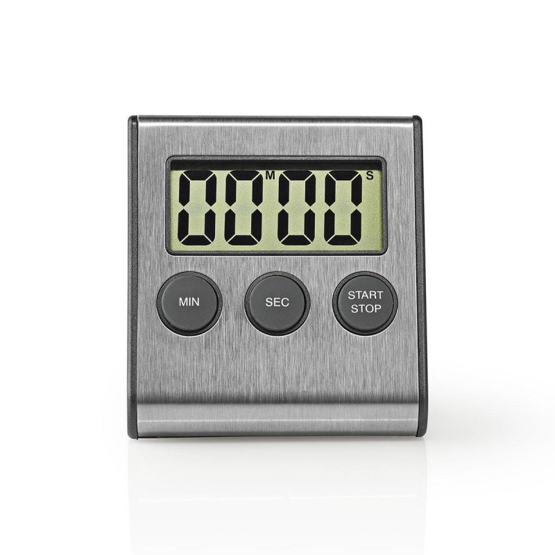Kuchyňská minutka | Digitální displej | Požadované baterie (nejsou součástí balení): 1x AAA/LR03 | Černá / Stříbrná - obrázek produktu