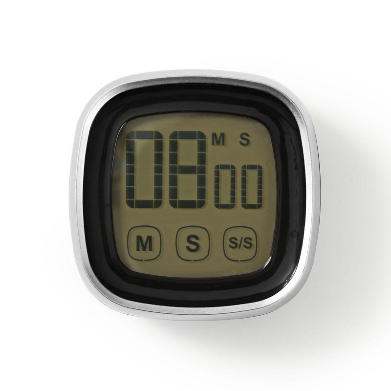 Kuchyňská minutka | Digitální displej | Požadované baterie (nejsou součástí balení): 2x AAA | Černá / Stříbrná - obrázek č. 2