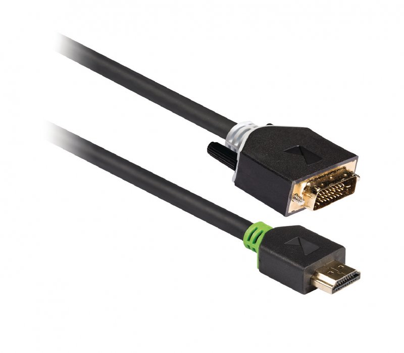 High Speed HDMI Kabel HDMI Konektor - DVI-D 24+1p Zástrčka 2.00 m Antracit - obrázek č. 2