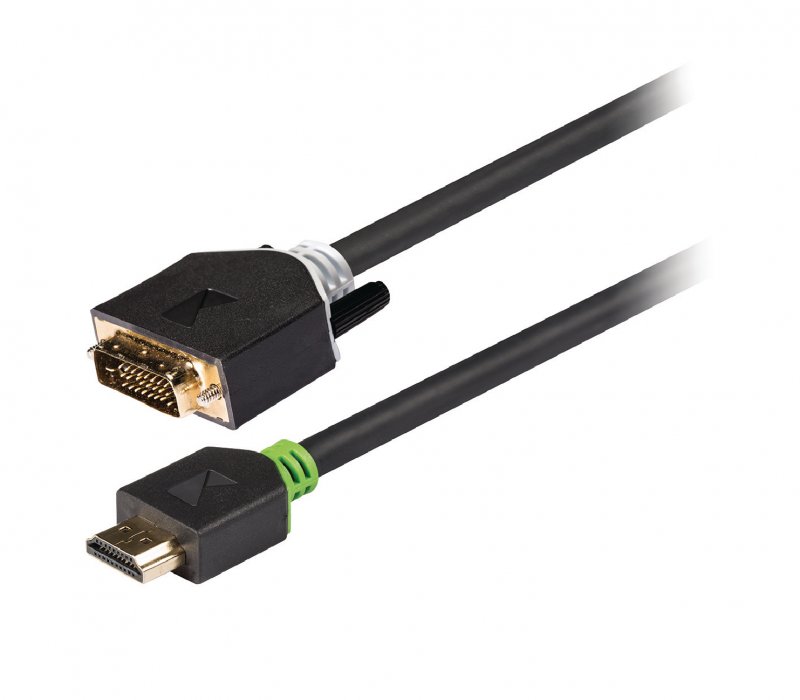 High Speed HDMI Kabel HDMI Konektor - DVI-D 24+1p Zástrčka 2.00 m Antracit - obrázek č. 1