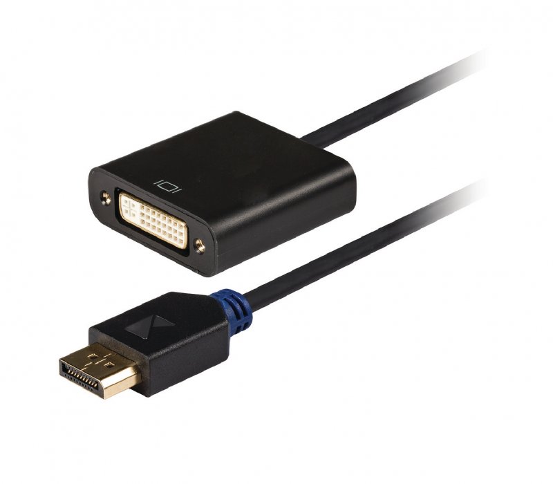 Kabel DisplayPort DisplayPort Zástrčka - DVI-I 24+5p Zásuvka 0.20 m Antracit - obrázek č. 1