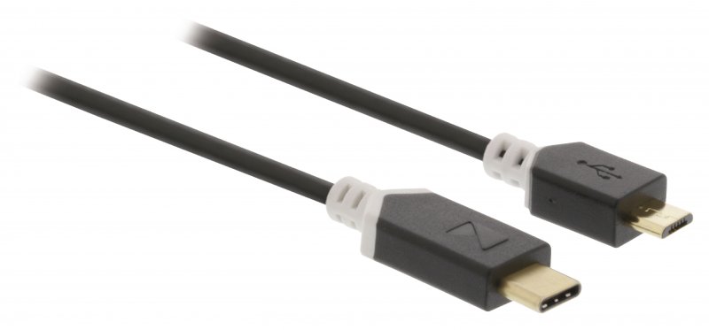 Kabel USB 2.0 USB-C Zástrčka - USB Micro-B 1.00 m Antracit - obrázek č. 2