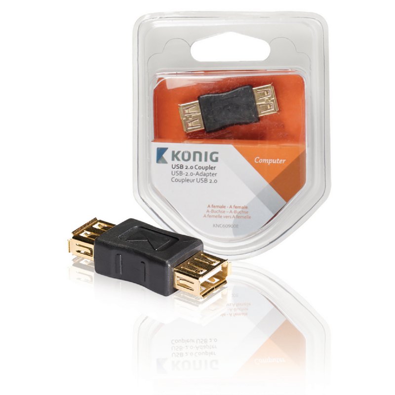 Adaptér USB 2.0 USB A Zásuvka - USB A Zásuvka Antracit - obrázek produktu