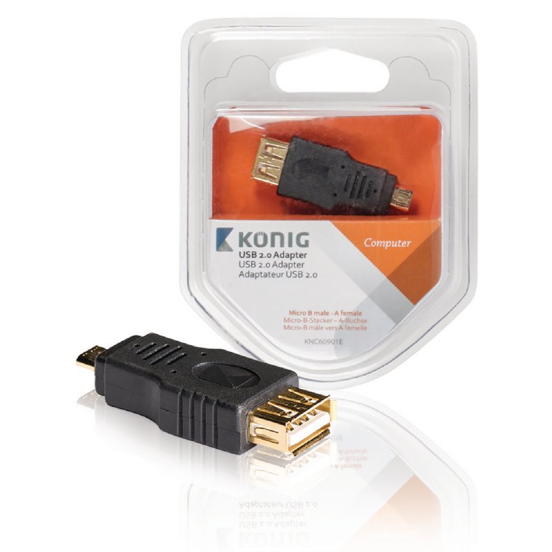 Adaptér USB 2.0 Micro B Zástrčka - USB A Zásuvka Antracit - obrázek produktu