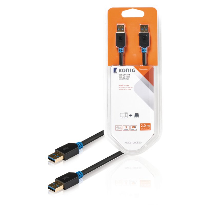 Kabel USB 3.0 USB A Zástrčka - USB A Zástrčka 2.00 m Antracit - obrázek produktu