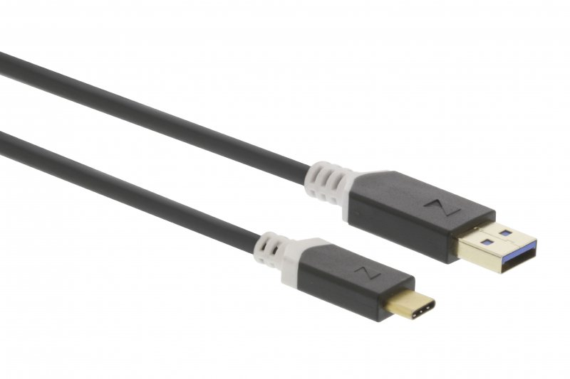 Kabel USB 3.0 USB-C Zástrčka - USB A Zástrčka 1.00 m Antracit - obrázek č. 1