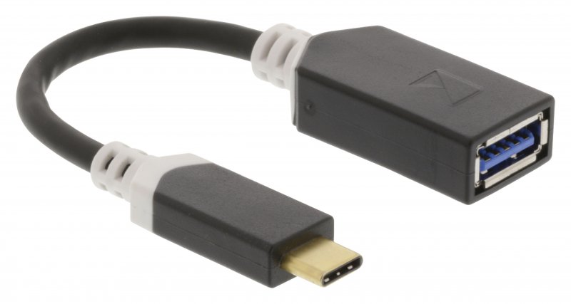 Kabel USB 3.0 USB-C Zástrčka - USB A Zásuvka 0.15 m Antracit - obrázek č. 2