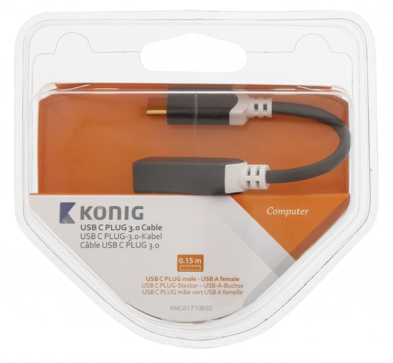Kabel USB 3.0 USB-C Zástrčka - USB A Zásuvka 0.15 m Antracit - obrázek č. 3