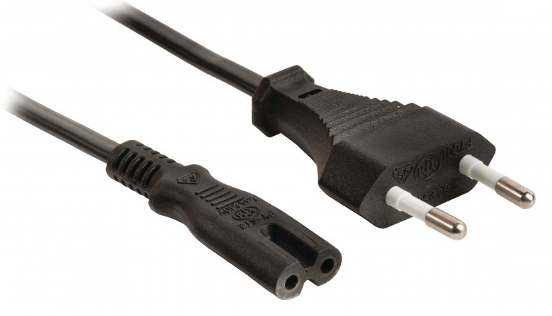 Napájecí kabel Euro Konektor Zástrčka - IEC-320-C7 2.00 m Černá - obrázek č. 2