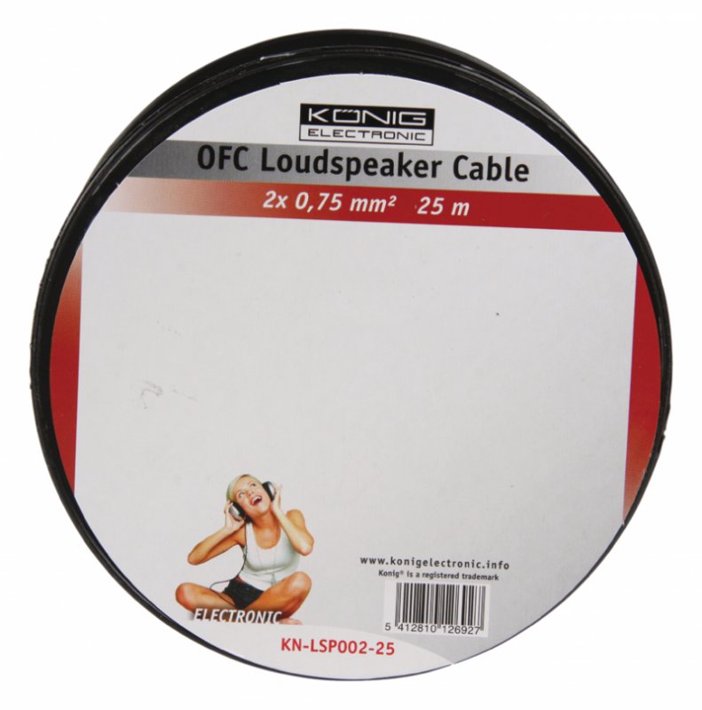 Kabel Reproduktoru na Cívce 2x 0.75 mm² 25.0 m Transparentní - obrázek č. 1