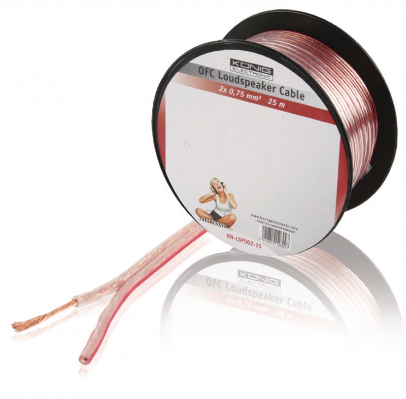 Kabel Reproduktoru na Cívce 2x 0.75 mm² 25.0 m Transparentní - obrázek produktu