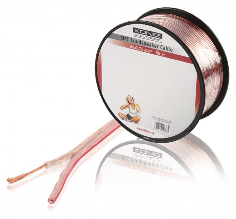 Kabel Reproduktoru na Cívce 2x 0.75 mm² 50.0 m Transparentní - obrázek produktu