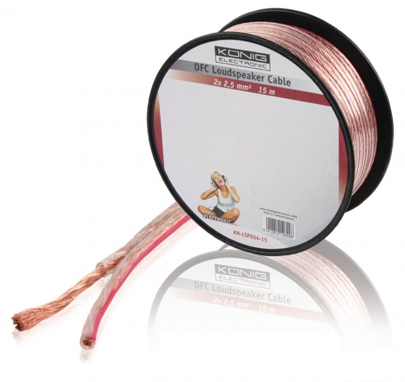 Kabel Reproduktoru na Cívce 2x 2.50 mm² 15.0 m Transparentní - obrázek produktu