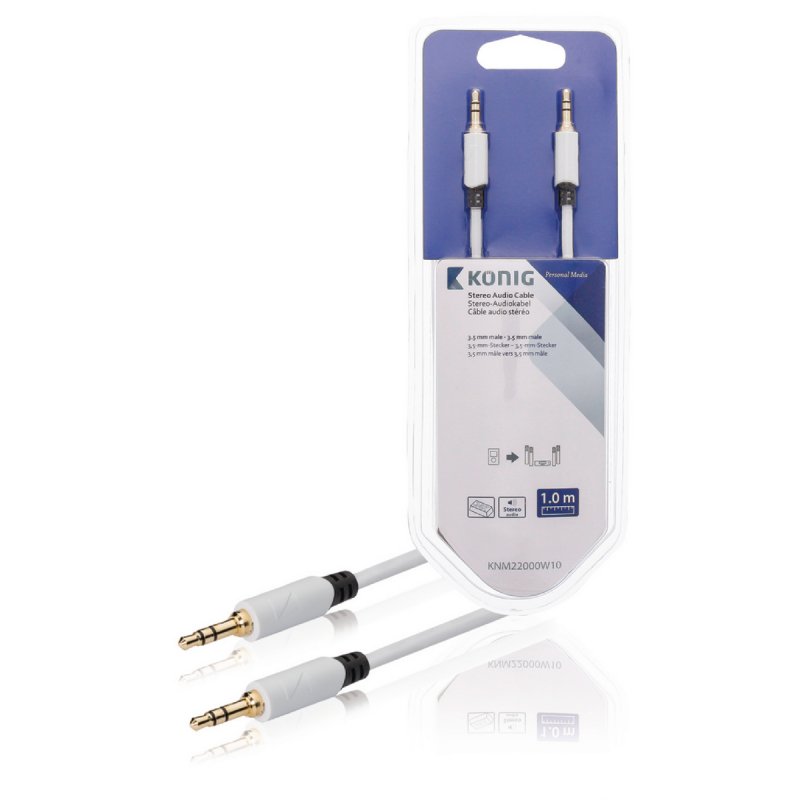 Stereo Audio Kabel 3.5mm Zástrčka - 3.5mm Zástrčka 1.00 m Bílá - obrázek produktu
