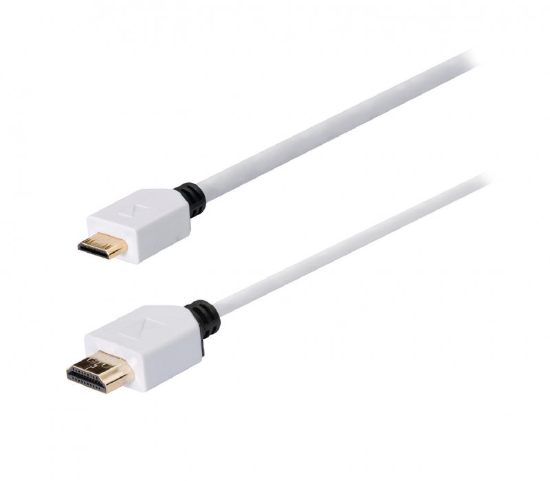 High Speed HDMI Kabel s Ethernetem HDMI Konektor - HDMI Mini Konektor 1.00 m Bílá - obrázek č. 1