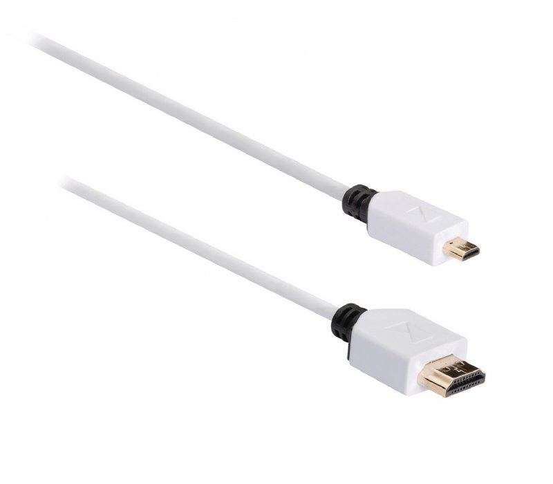 High Speed HDMI Kabel s Ethernetem HDMI Konektor - HDMI Micro Konektor 1.00 m Bílá - obrázek č. 2