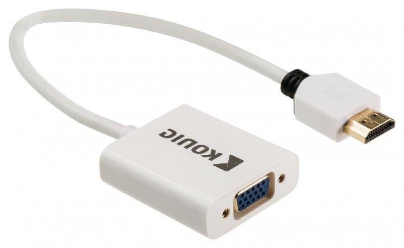 High Speed HDMI Kabel HDMI Konektor - VGA Zásuvka 0.20 m Bílá - obrázek č. 2