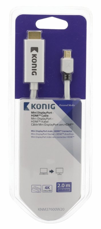 Kabel Mini DisplayPort Mini DisplayPort Zástrčka - HDMI Konektor 2.00 m Bílá - obrázek č. 4