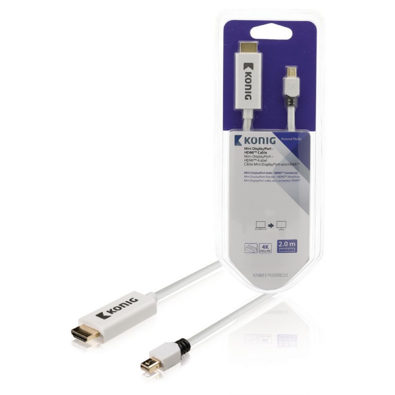 Kabel Mini DisplayPort Mini DisplayPort Zástrčka - HDMI Konektor 2.00 m Bílá - obrázek produktu