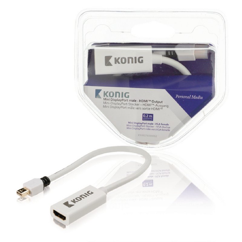 Kabel Mini DisplayPort Mini DisplayPort Zástrčka - HDMI Zásuvka 0.20 m Bílá - obrázek produktu