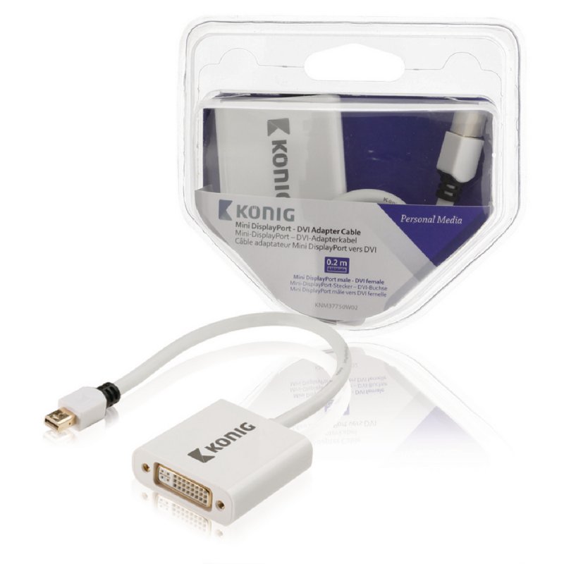 Kabel Mini DisplayPort Mini DisplayPort Zástrčka - DVI-I 24+5p Zásuvka 0.20 m Bílá - obrázek produktu