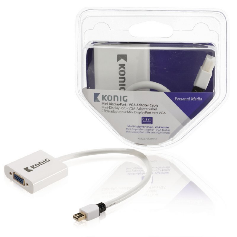 Kabel Mini DisplayPort Mini DisplayPort Zástrčka - VGA Zásuvka 0.20 m Bílá - obrázek produktu