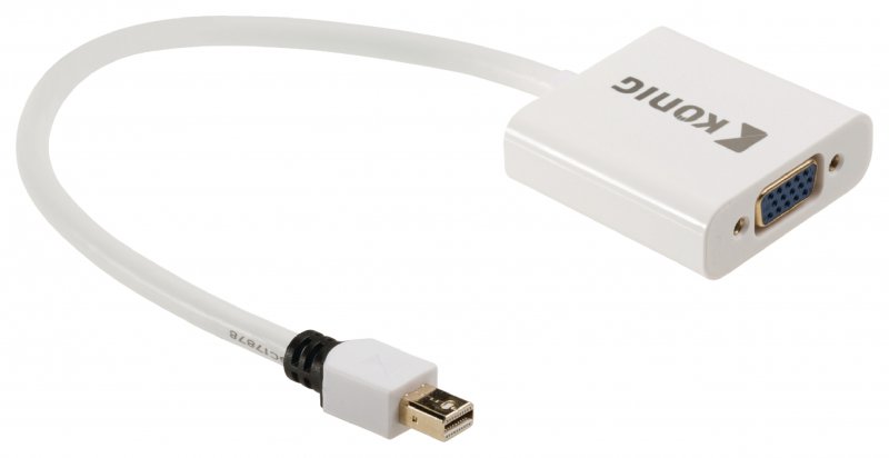 Kabel Mini DisplayPort Mini DisplayPort Zástrčka - VGA Zásuvka 0.20 m Bílá - obrázek č. 2