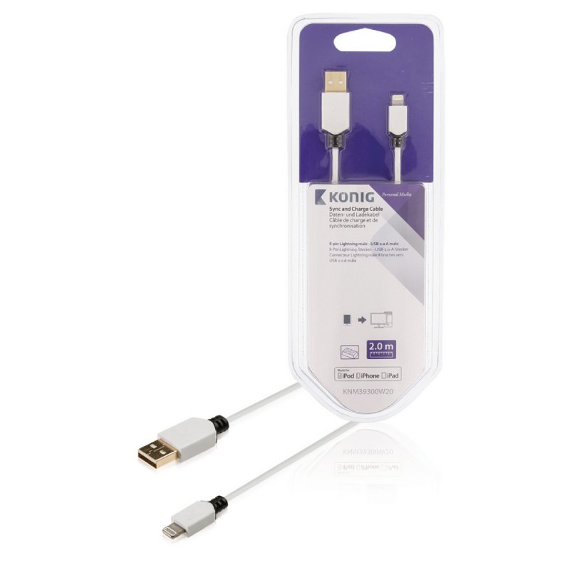 Synchronizační a Nabíjecí Kabel Apple Lightning - USB A Zástrčka 2.00 m Bílá - obrázek produktu