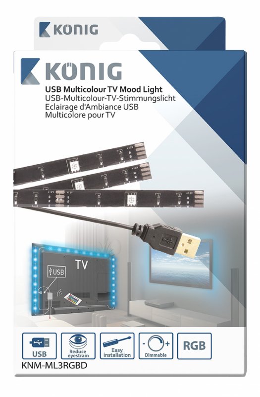 Náladové TV Osvětlení LED 96 lm 1900 mm RGB - obrázek č. 3