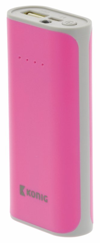 Přenosná Powerbanka Lithium-Ion 5000 mAh USB Růžová - obrázek č. 1
