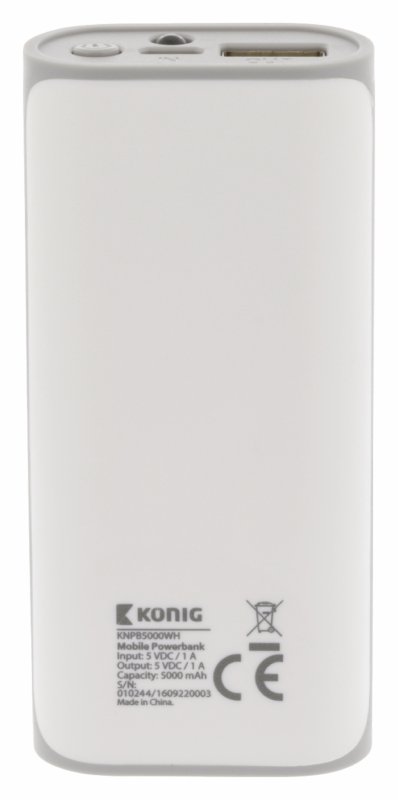 Přenosná Powerbanka Lithium-Ion 5000 mAh USB Bílá - obrázek č. 9
