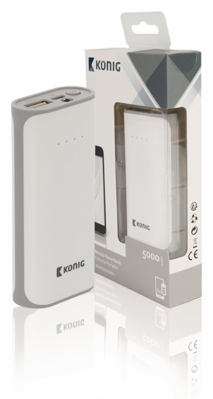 Přenosná Powerbanka Lithium-Ion 5000 mAh USB Bílá - obrázek produktu