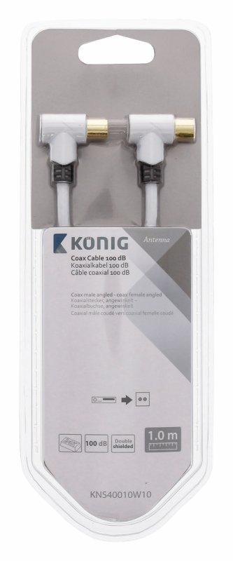 Koaxiální Kabel 100 dB Koax Zástrčka - Koax Zásuvka 1.00 m Bílá - obrázek č. 3
