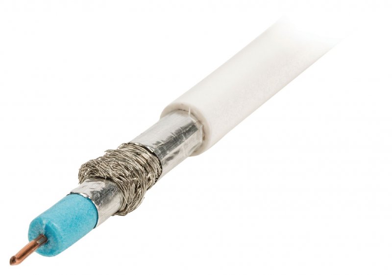 Koaxiální Kabel na Cívce 4G/LTE Filtr Kulatý 7.0 mm 100 m Bílá - obrázek č. 1