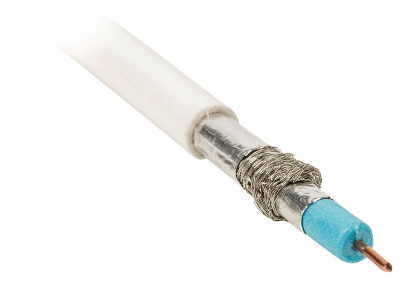 Koaxiální Kabel na Cívce 4G/LTE Filtr Kulatý 7.0 mm 100 m Bílá - obrázek č. 2