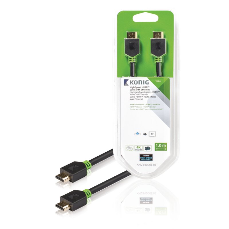 High Speed HDMI Kabel s Ethernetem HDMI Konektor - HDMI Konektor 1.00 m Antracit - obrázek produktu