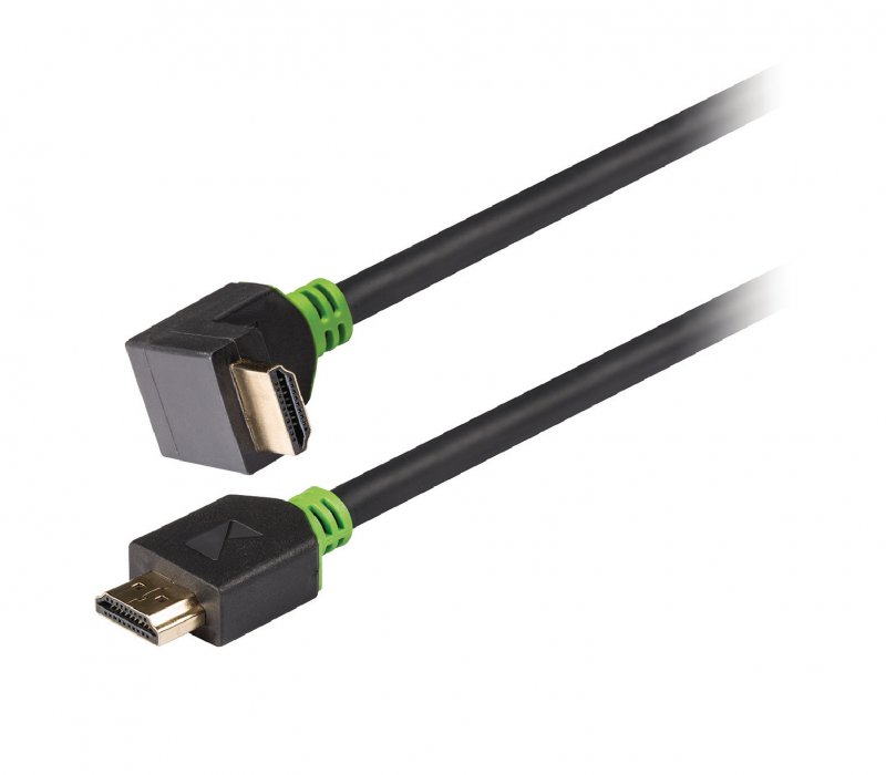 High Speed HDMI Kabel s Ethernetem HDMI Konektor - HDMI Konektor Úhlový, 90° 2.00 m Antracit - obrázek č. 1