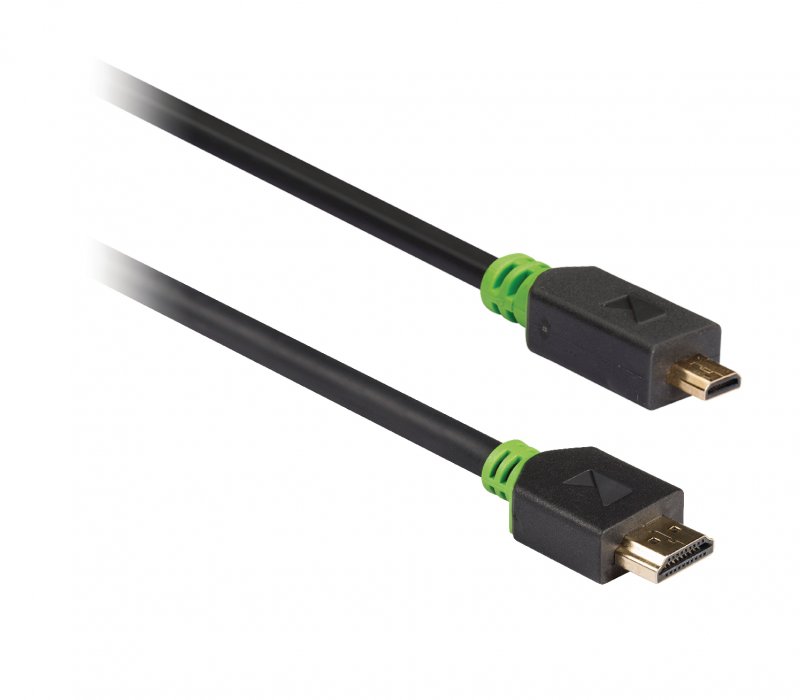 High Speed HDMI Kabel s Ethernetem HDMI Konektor - HDMI Micro Konektor 2.00 m Antracit - obrázek č. 2