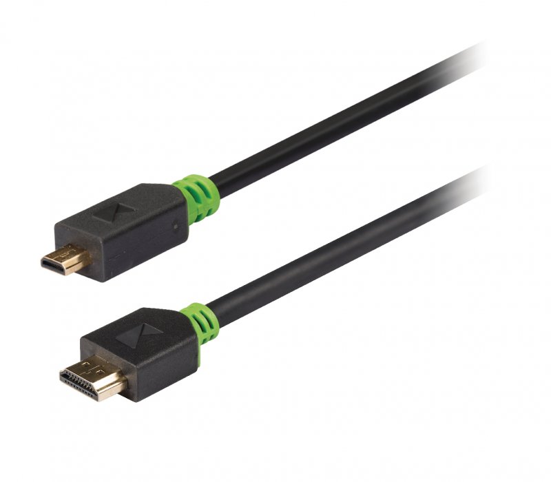 High Speed HDMI Kabel s Ethernetem HDMI Konektor - HDMI Micro Konektor 2.00 m Antracit - obrázek č. 1