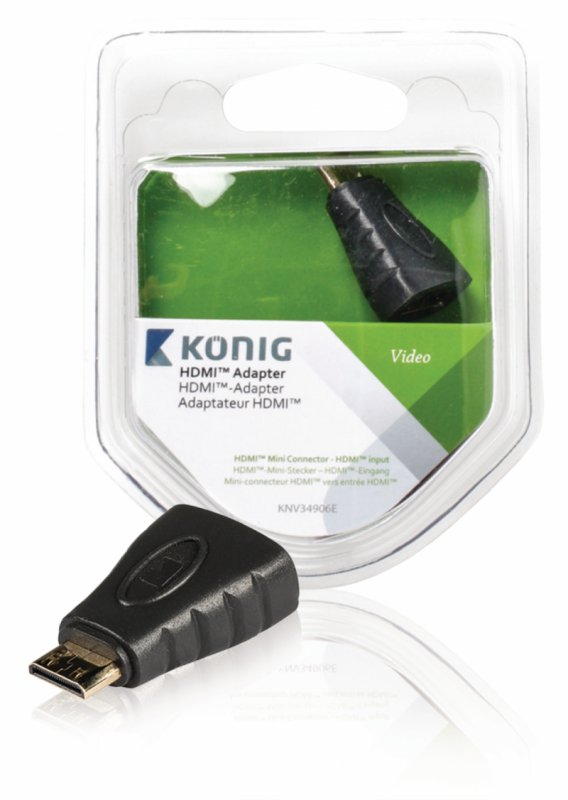 Adaptérem High Speed HDMI s Ethernetem HDMI Mini Konektor - HDMI Zásuvka Antracit - obrázek produktu
