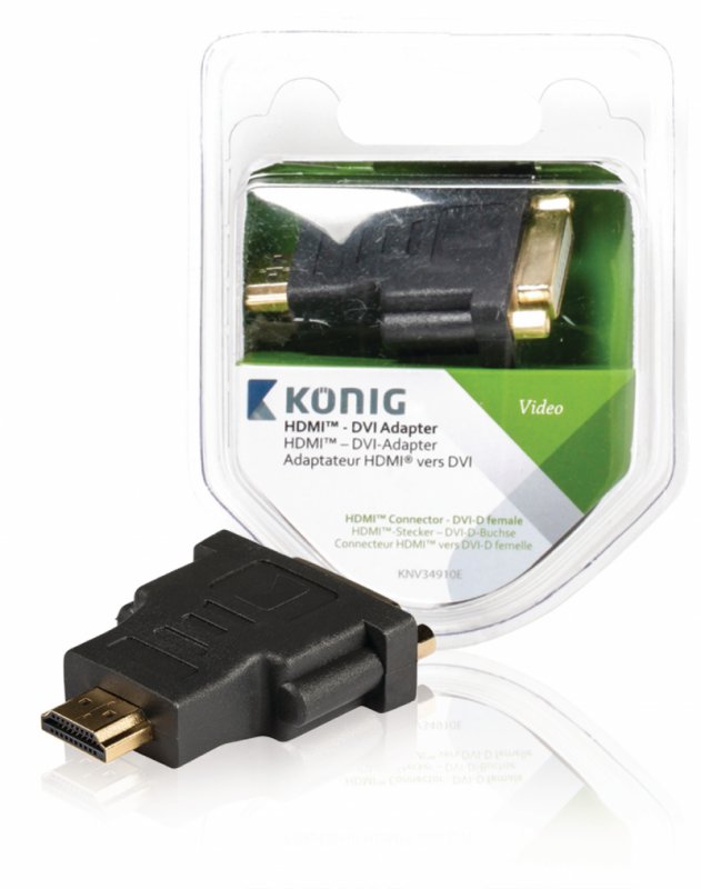 Adaptér High Speed HDMI HDMI Konektor - DVI-D 24+1p Zásuvka Antracit - obrázek produktu