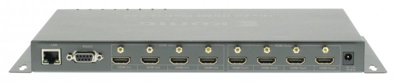4× 4 Porty HDMI Maticový Přepínač Tmavě Šedá - obrázek č. 4