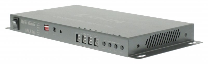 4× 4 Porty HDMI Maticový Přepínač Tmavě Šedá - obrázek č. 1