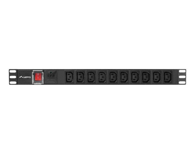 NAPÁJECÍ PANEL (PDU) 19" LANBERG 1U 10A 2m 10X IEC C13 ZÁSUVKA ČERNÁ C14 - obrázek č. 1