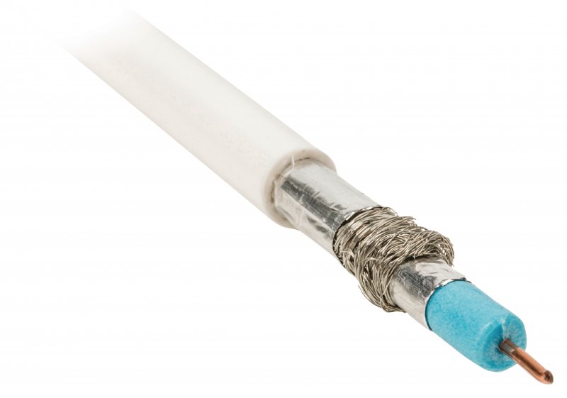 Koaxiální Kabel na Cívce 4G/LTE Filtr Kulatý 7.0 mm 100 m Bílá - obrázek č. 2
