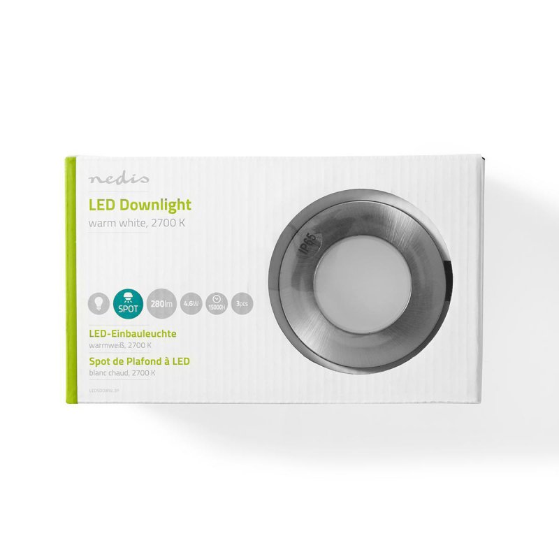LED Downlight | 4.6 W | 280 lm | 2700 K | Teplá Bílá | IP65 | 3 kusů - obrázek č. 3