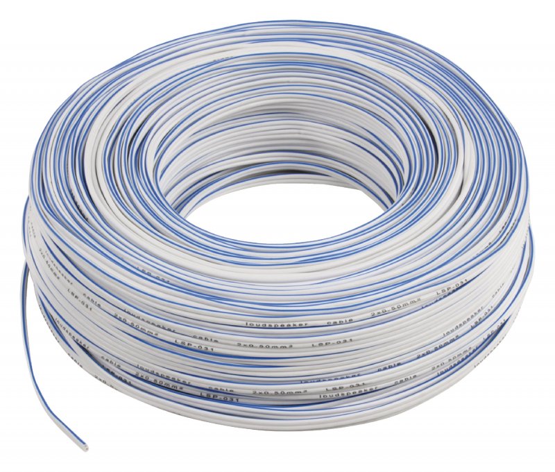 Kabel Reproduktoru na Cívce 2x 0.50 mm² 100 m Bílá - obrázek produktu