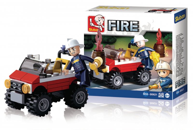 Stavebnicové Kostky Fire Serie Požární jeep - obrázek produktu